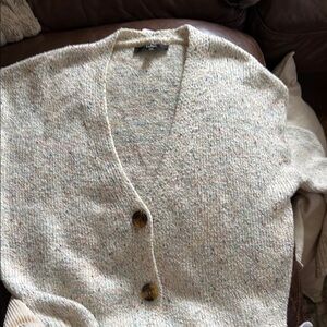 Lulu's Cream Cardigan Sweater Classic Knit
